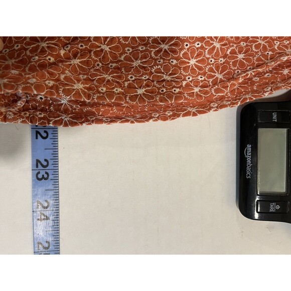 Kindred Women’s Cotton Sleeveless Blouse L Pumpkin Eyelet Cottage Prairie Cute - Picture 7 of 9